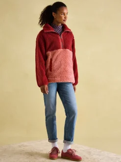 Joules Tilly Quarter Zip Fleece Pink