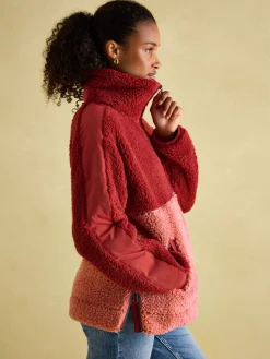 Joules Tilly Quarter Zip Fleece Pink