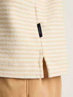 Online Joules Towelling Striped Polo Shirt Cream