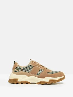 Clearance Joules Trek Natural Check Trainers NaturalCheck
