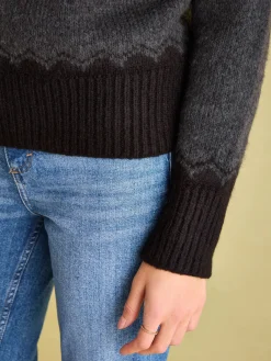 Discount Joules Victoria Charcoal Grey Fair Isle Jumper CharcoalGrey