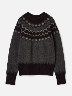 Discount Joules Victoria Charcoal Grey Fair Isle Jumper CharcoalGrey