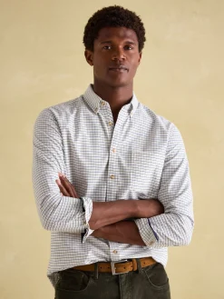 Discount Joules Welford Cotton Check Shirt Green