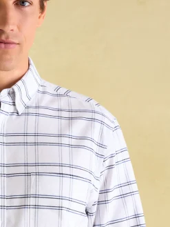 Outlet Joules Welford Cotton Check Shirt White