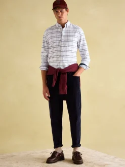 Outlet Joules Welford Cotton Check Shirt White