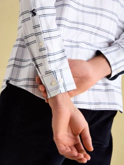 Outlet Joules Welford Cotton Check Shirt White