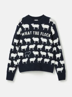 Sale Joules What The Flock Intarsia Sheep Jumper Navy/White