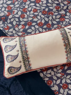 Outlet Joules Paisley 100% Cotton Cushion White