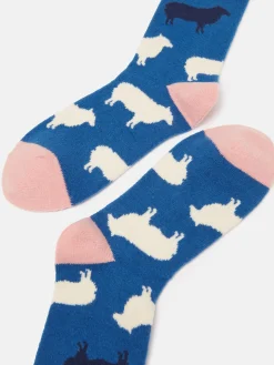 Hot Joules Women's Amble Icon Socks (size 4-8) Blue