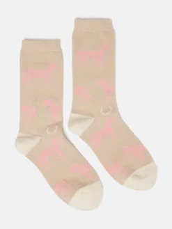 Joules Women's Amble Icon Socks (size 4-8) Oatmeal
