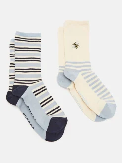 Joules Women's Everyday 2 Pack Socks (size 4-8) Blue