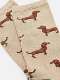 Best Joules Women's Everyday 2 Pack Socks (size 4-8) Green/Ecru