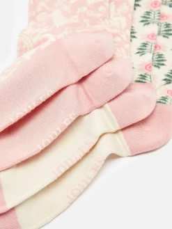 Clearance Joules Women's Everyday Multi Blush 2 Pack Socks (size 4-8) MultiBlush