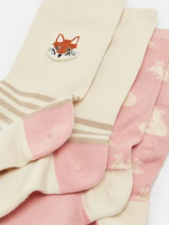 Discount Joules Women's Everyday 2 Pack Socks (size 4-8) Neutral/Blush