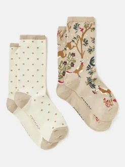 Hot Joules Women's Everyday 2 Pack Socks (size 4-8) Neutral/Tan