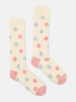 Outlet Joules Women's Fluffy Socks (size 4-8) Cream