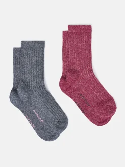 Hot Joules Women's Freya Glitter Socks Navy