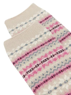 Discount Joules Women's Lucille Fairisle Pattern Socks Oatmeal