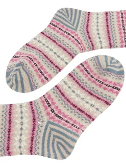 Discount Joules Women's Lucille Fairisle Pattern Socks Oatmeal