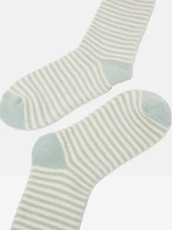 Discount Joules Women's Toasty Mint Green Cosy Striped Socks (size 4-8) MintGreen