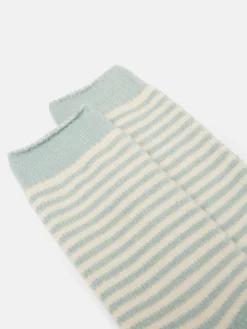 Discount Joules Women's Toasty Mint Green Cosy Striped Socks (size 4-8) MintGreen