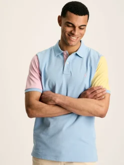 Hot Joules Woody Colourblock Polo Shirt Blue