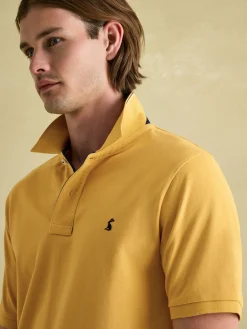 New Joules Woody Bright Yellow Regular Fit Cotton Pique Polo Shirt BrightYellow