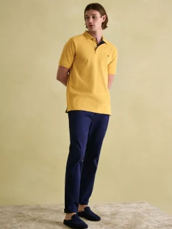 New Joules Woody Bright Yellow Regular Fit Cotton Pique Polo Shirt BrightYellow