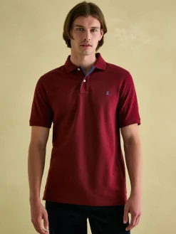 Joules Woody Regular Fit Cotton Pique Polo Shirt Burgundy