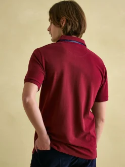 Joules Woody Regular Fit Cotton Pique Polo Shirt Burgundy