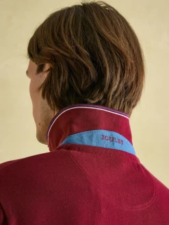 Joules Woody Regular Fit Cotton Pique Polo Shirt Burgundy