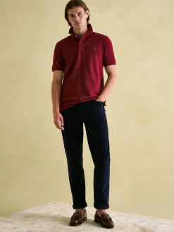 Joules Woody Regular Fit Cotton Pique Polo Shirt Burgundy