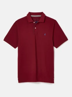 Joules Woody Regular Fit Cotton Pique Polo Shirt Burgundy