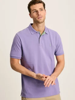 New Joules Woody Regular Fit Cotton Pique Polo Shirt Purple