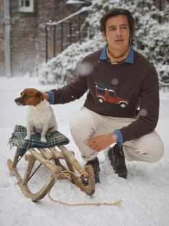 Discount Joules 4x4 Brown Intarsia Crew Neck Jumper BrownIntarsia